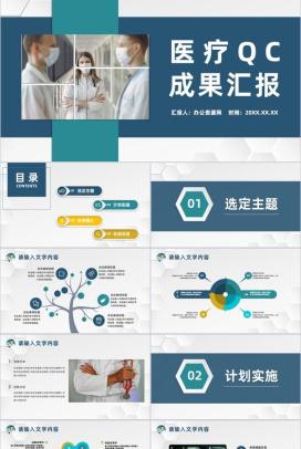 QC品管圈医疗科室医生护士课题研究工作总结汇报PPT模板