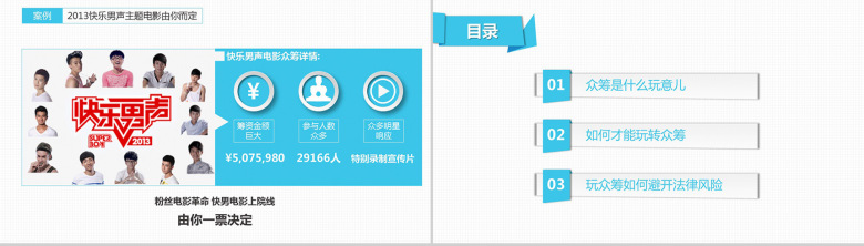 众筹分析案例商演PPT模板-2