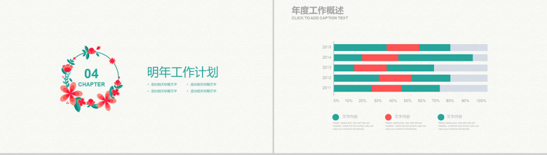 小清新花环商务汇总演讲PPT模板-10