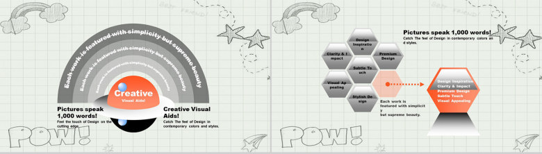 灰色卡通手绘通用PPT模板-7