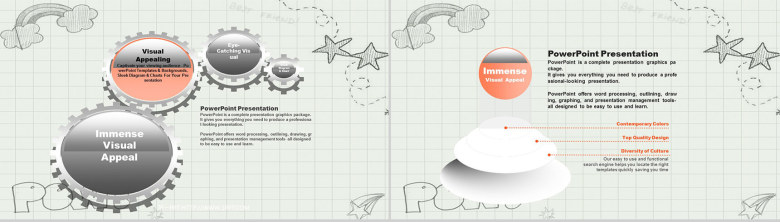 灰色卡通手绘通用PPT模板-11