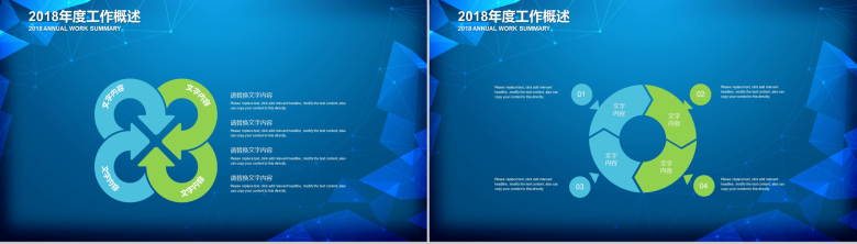 创意蓝绿炫酷科技总结PPT模板-9