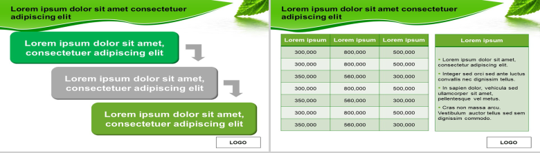 绿色叶子环保商务实用PPT模板-4