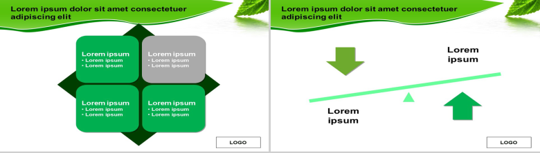 绿色叶子环保商务实用PPT模板-9