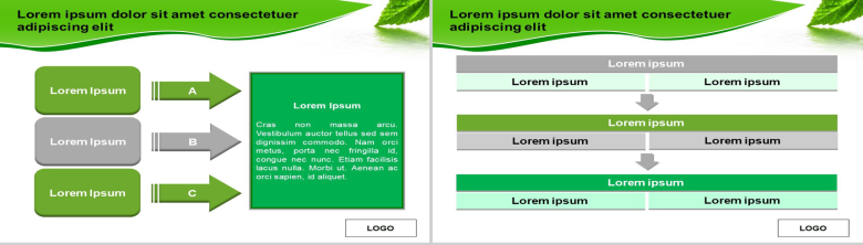 绿色叶子环保商务实用PPT模板-7