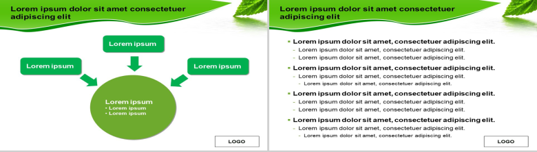 绿色叶子环保商务实用PPT模板-11