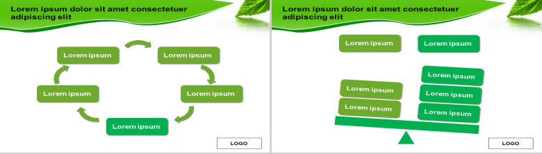 绿色叶子环保商务实用PPT模板-10