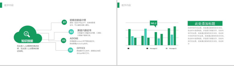 绿色清新教育培训机构总结PPT模板-9