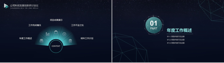 黑色时尚创新科技商务工作总结PPT模板-2