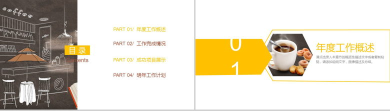 大气简约休闲下午茶咖啡产品推广宣传年终总结汇报PPT模板-2