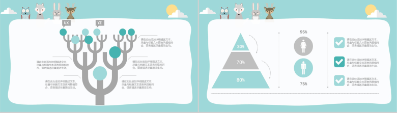 可爱卡通动物家长会教师教学汇报PPT模板-4