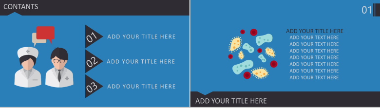 蓝色扁平化商务医学行业工作总结汇报PPT模板-2