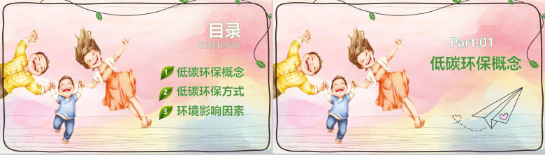 个性创意小学生节能环保主题班会PPT模板-2