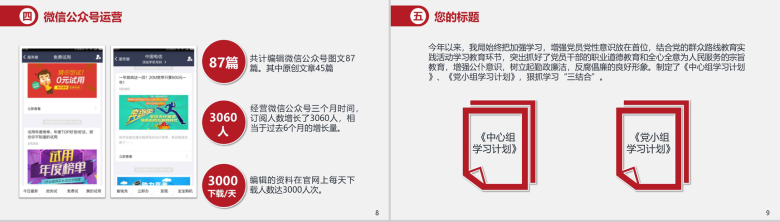 简约黑红时尚转正述职报告个人总结汇报PPT模板-5