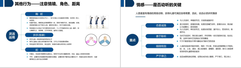 全面蓝色职场礼仪实用商务社交礼仪心得体会通用PPT模板-11