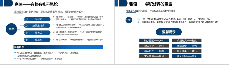 全面蓝色职场礼仪实用商务社交礼仪心得体会通用PPT模板-13