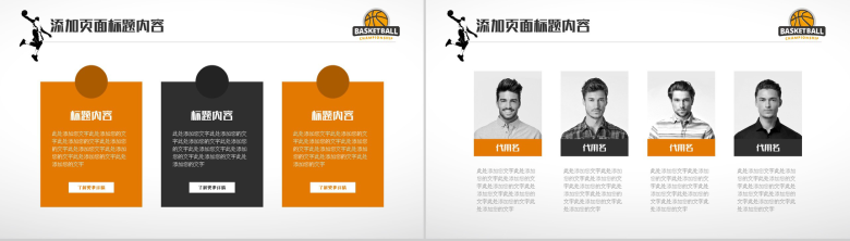 白橙创意夏日篮球训练营企业宣传PPT模板-4