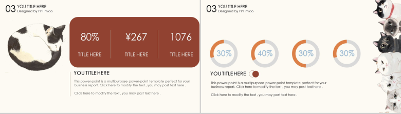 简约创意猫咪主题商业计划书PPT模板-11