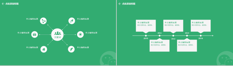 绿色小清新动态微信营销报告PPT模板-10