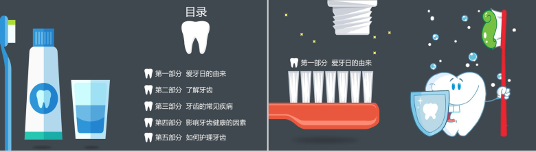 关爱牙齿全国爱牙日主题班会PPT模板-2