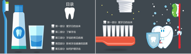 世界爱牙日主题班会通用PPT模板-2