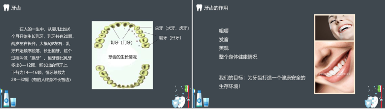 世界爱牙日主题班会通用PPT模板-5