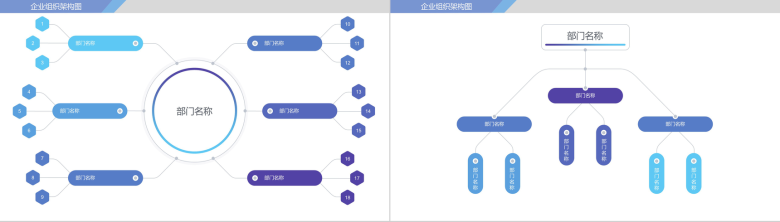 商务动态企业组织架构图PPT模板-4