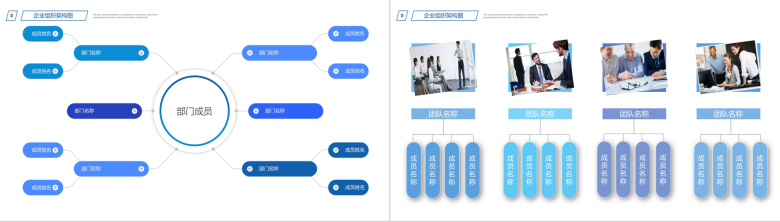 简洁大气企业组织架构图PPT模板-4