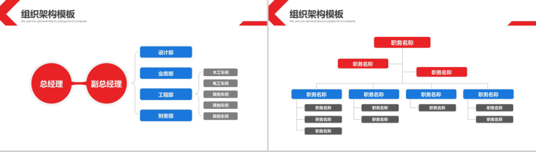 简约通用公司201X组织架构图PPT模板-12