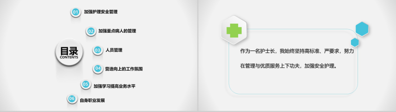 清新立体护士长述职报告年终述职PPT模板-2