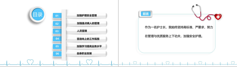 蓝色立体护士长工作汇报年度总结PPT模板-2