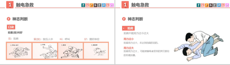 清新动态急救知识常用急救知识培训PPT模板-4