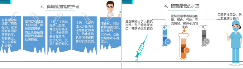 蓝白护理查房专用医疗PPT模板-9