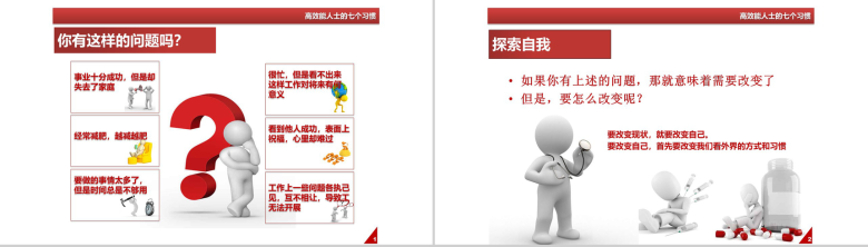 简洁办公人士高效能人士的七个习惯PPT模板-2