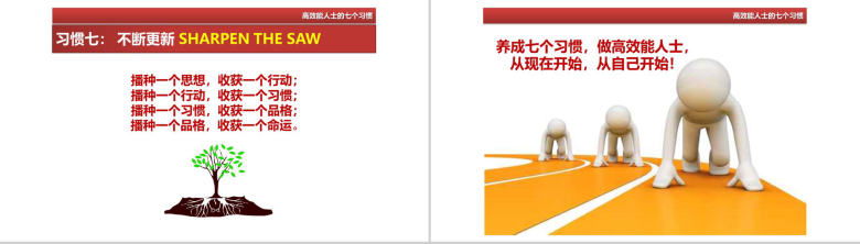 简洁办公人士高效能人士的七个习惯PPT模板-26
