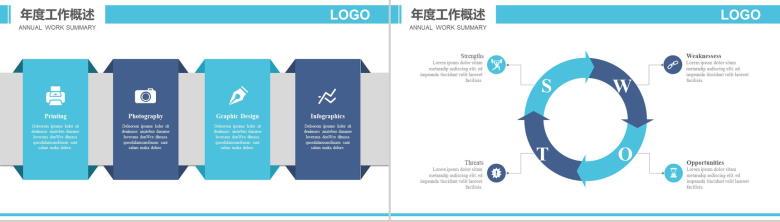 清新简约航空工作汇报PPT模板-8