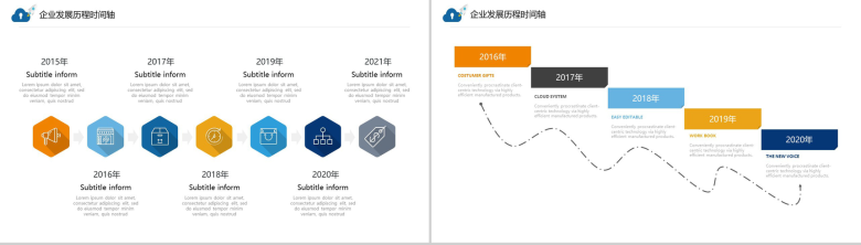 扁平风企业发展历程时间轴图表PPT模板-4