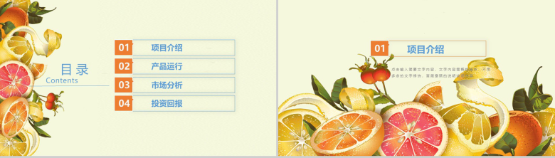 天然水果健康动态工作总结PPT模板-2