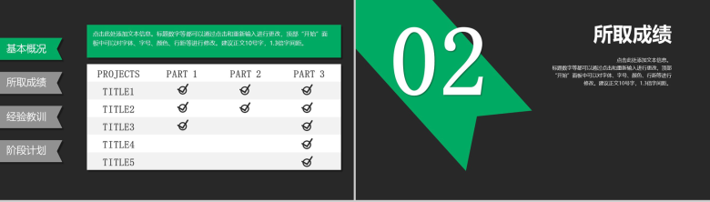 黑底绿色欧美风工作汇报述职报告PPT模板-4