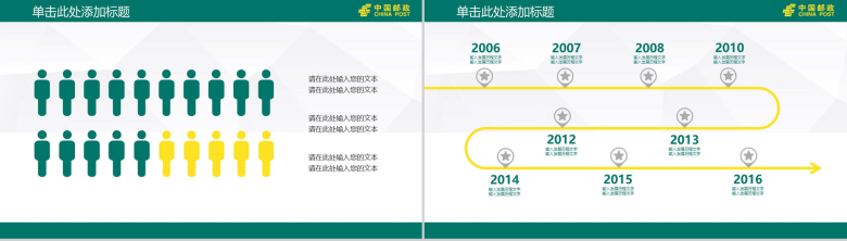 扁平化中国邮政银行专用工作汇报PPT模板-4