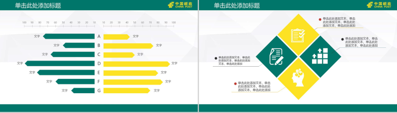 扁平化中国邮政银行专用工作汇报PPT模板-17