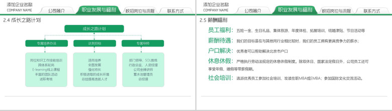 绿色清新大气简约公司企业宣讲校园招聘PPT模板-11