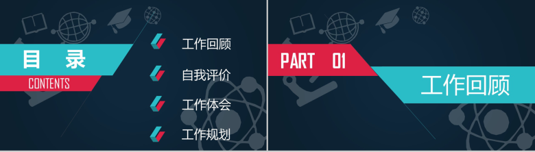 扁平化述职报告工作总结汇报PPT模板-2