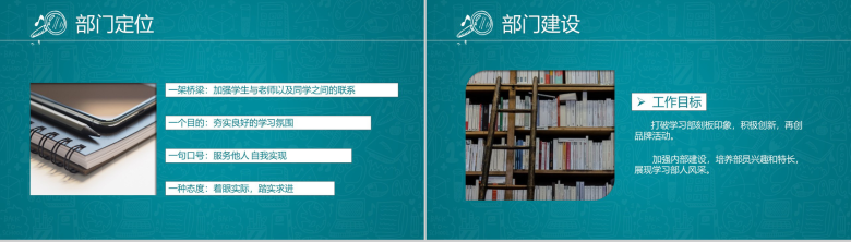 简约学院风学生会学习部社团招新部门介绍总结计划活动方案述职报告PPT模板-3