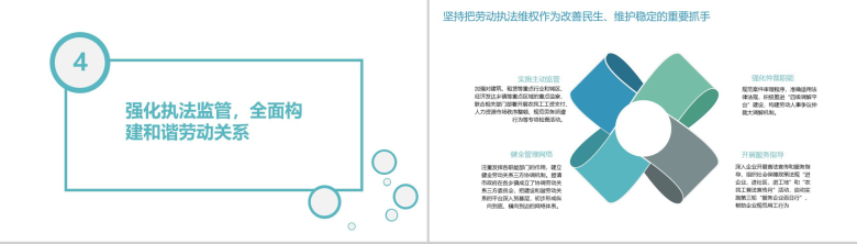 绿色几何拼接人社局工作总结PPT模板-7