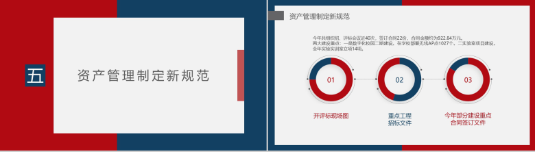 蓝红边框XX管理文员述职报告PPT模板-9