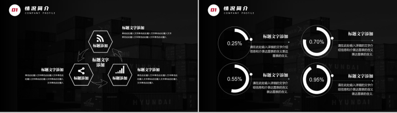 黑红创意设计物流快递行业介绍PPT模板-3
