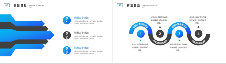 蓝色渐变解放心灵身心健康PPT模板-5