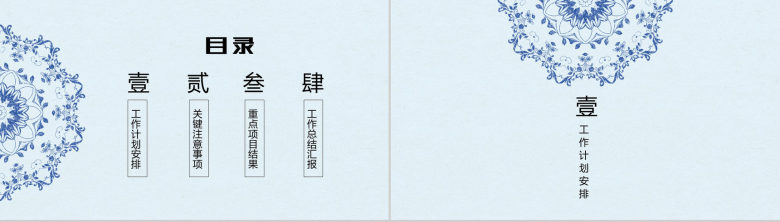 中国风青花瓷背景个人工作总结PPT模板-2