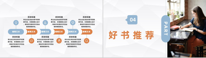 简约个人工作学习心得体会学生学习经验交流分享通用PPT模板-8